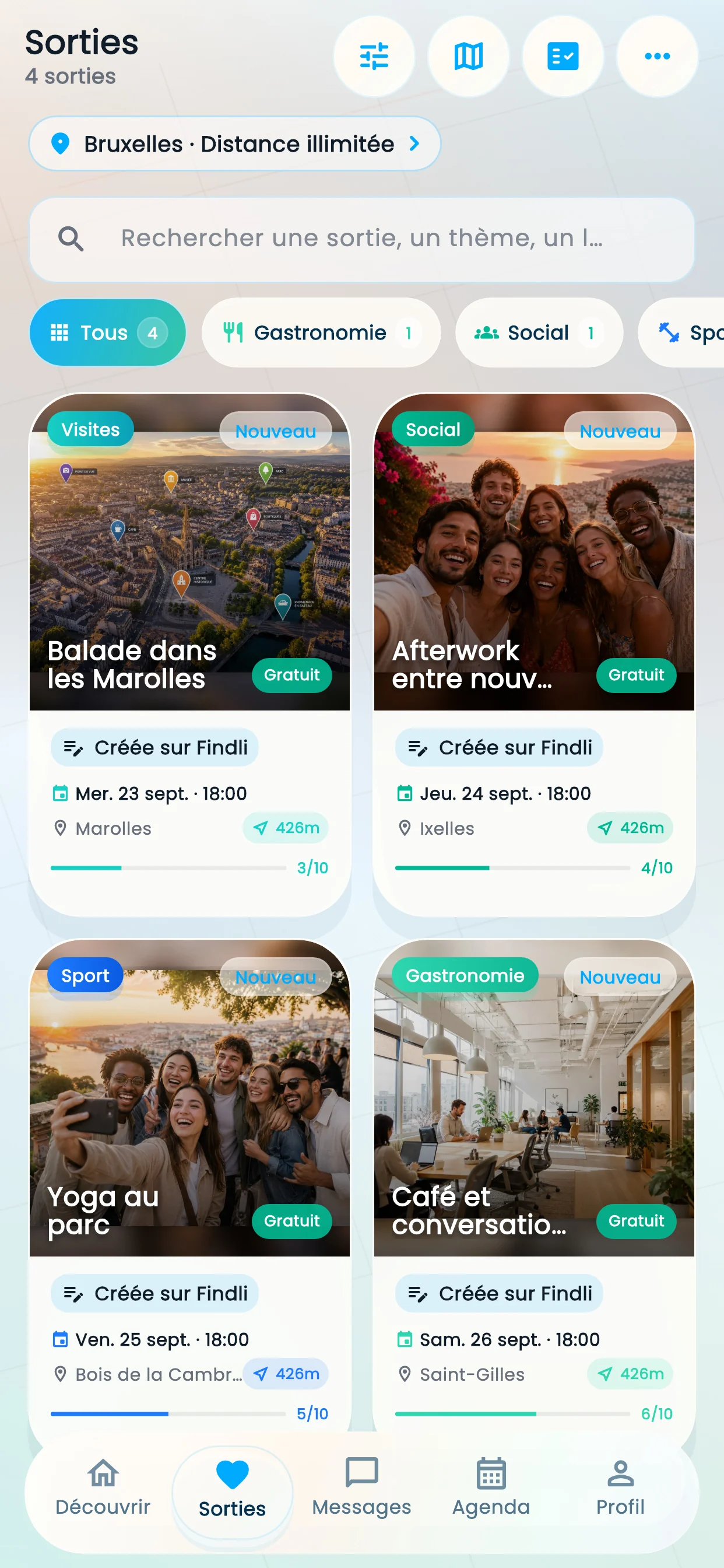 Activités et sorties près de chez toi dans Findli